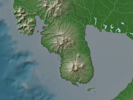 Foto de Bataan, province of Philippines. Elevation map colored in wiki style with lakes and rivers - Imagen libre de derechos