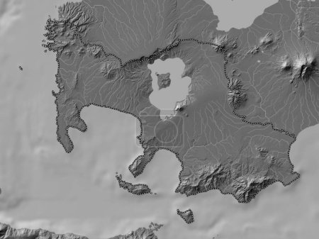 Téléchargez les photos : Batangas, province of Philippines. Bilevel elevation map with lakes and rivers - en image libre de droit