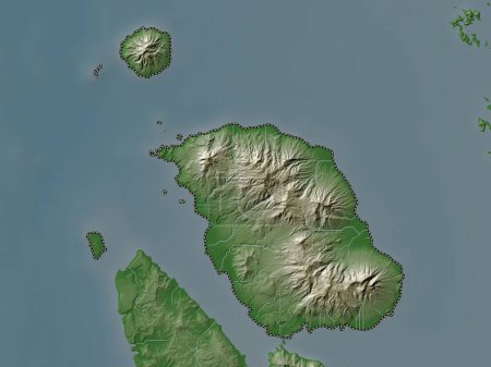 Téléchargez les photos : Biliran, province of Philippines. Elevation map colored in wiki style with lakes and rivers - en image libre de droit