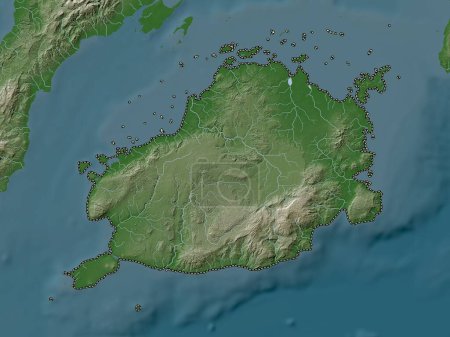 Photo for Bohol, province of Philippines. Elevation map colored in wiki style with lakes and rivers - Royalty Free Image
