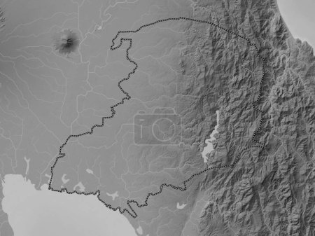 Photo for Bulacan, province of Philippines. Grayscale elevation map with lakes and rivers - Royalty Free Image