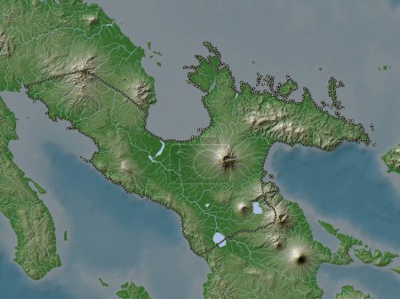 Téléchargez les photos : Camarines Sur, province of Philippines. Elevation map colored in wiki style with lakes and rivers - en image libre de droit