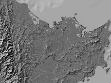 Photo for Capiz, province of Philippines. Bilevel elevation map with lakes and rivers - Royalty Free Image