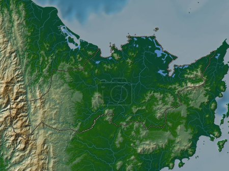 Photo for Capiz, province of Philippines. Colored elevation map with lakes and rivers - Royalty Free Image