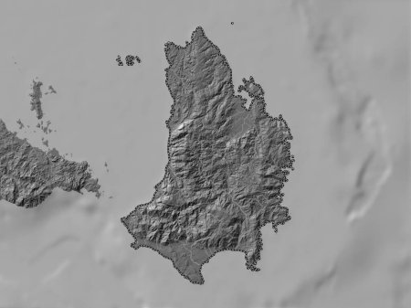 Téléchargez les photos : Catanduanes, province of Philippines. Bilevel elevation map with lakes and rivers - en image libre de droit