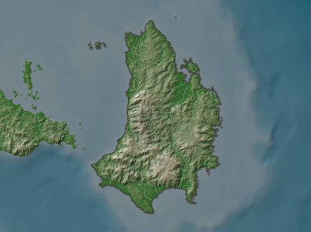 Téléchargez les photos : Catanduanes, province of Philippines. Elevation map colored in wiki style with lakes and rivers - en image libre de droit