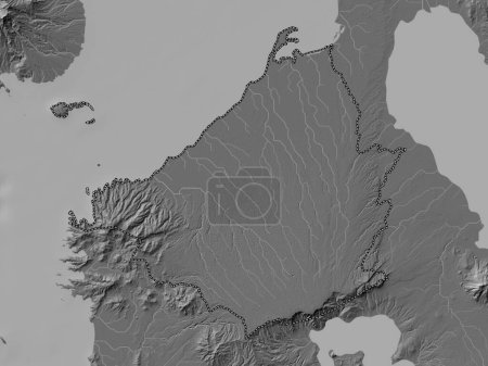 Téléchargez les photos : Cavite, province of Philippines. Bilevel elevation map with lakes and rivers - en image libre de droit
