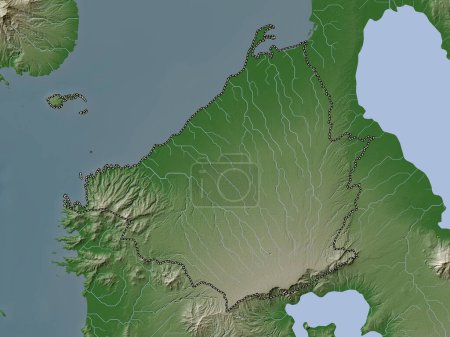 Photo for Cavite, province of Philippines. Elevation map colored in wiki style with lakes and rivers - Royalty Free Image