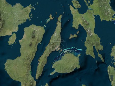 Téléchargez les photos : Cebu, province of Philippines. Low resolution satellite map - en image libre de droit