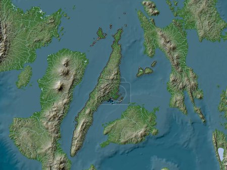 Photo for Cebu, province of Philippines. Elevation map colored in wiki style with lakes and rivers - Royalty Free Image