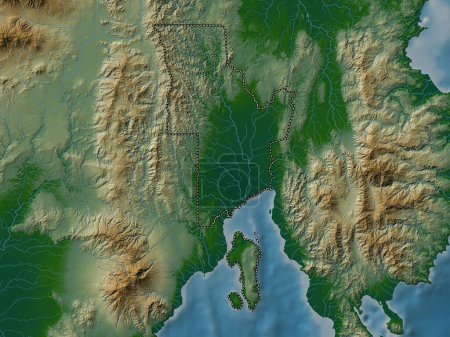 Photo for Davao del Norte, province of Philippines. Colored elevation map with lakes and rivers - Royalty Free Image