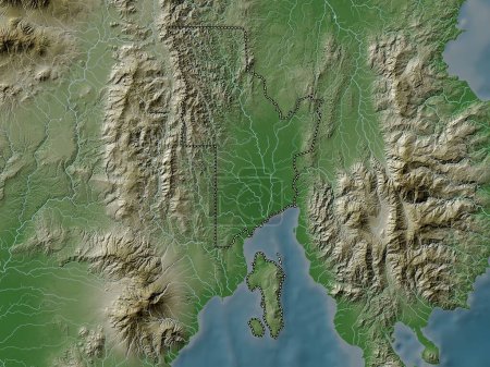 Foto de Davao del Norte, province of Philippines. Elevation map colored in wiki style with lakes and rivers - Imagen libre de derechos