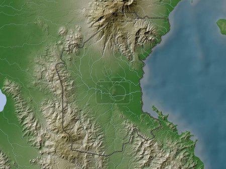 Foto de Davao del Sur, province of Philippines. Elevation map colored in wiki style with lakes and rivers - Imagen libre de derechos