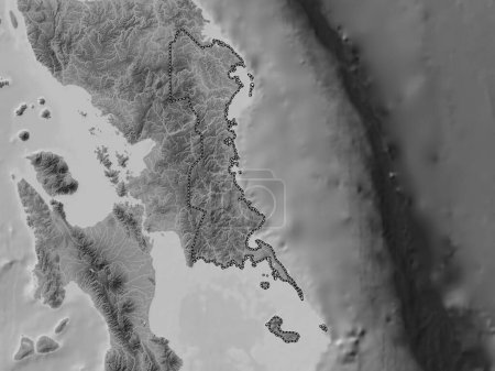 Photo for Eastern Samar, province of Philippines. Grayscale elevation map with lakes and rivers - Royalty Free Image