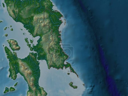 Foto de Eastern Samar, province of Philippines. Colored elevation map with lakes and rivers - Imagen libre de derechos