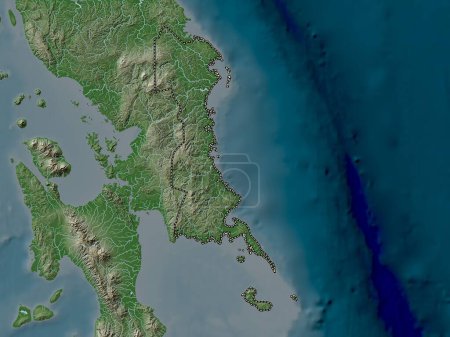 Téléchargez les photos : Eastern Samar, province of Philippines. Elevation map colored in wiki style with lakes and rivers - en image libre de droit