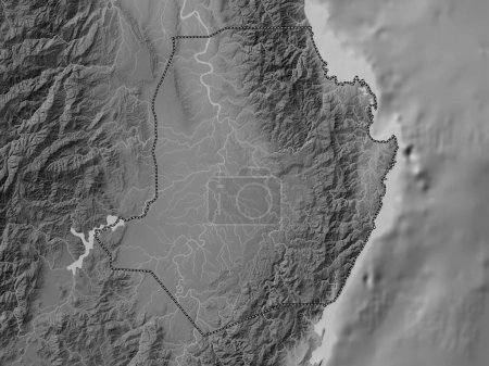 Photo for Isabela, province of Philippines. Grayscale elevation map with lakes and rivers - Royalty Free Image
