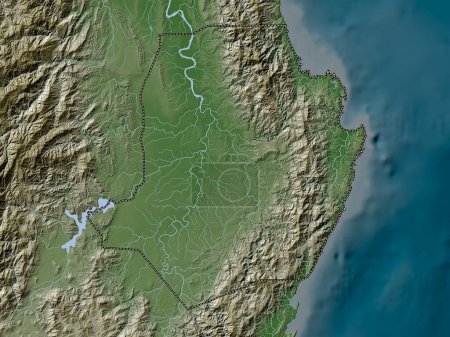 Téléchargez les photos : Isabela, province of Philippines. Elevation map colored in wiki style with lakes and rivers - en image libre de droit