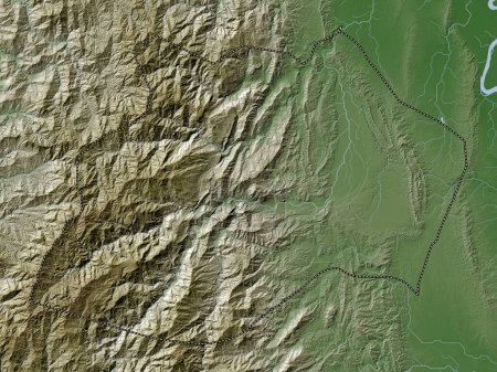 Téléchargez les photos : Kalinga, province of Philippines. Elevation map colored in wiki style with lakes and rivers - en image libre de droit