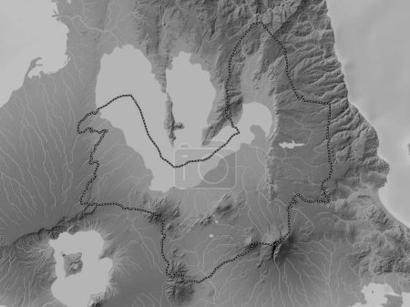 Téléchargez les photos : Laguna, province of Philippines. Grayscale elevation map with lakes and rivers - en image libre de droit