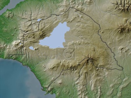 Téléchargez les photos : Lanao del Sur, province of Philippines. Elevation map colored in wiki style with lakes and rivers - en image libre de droit
