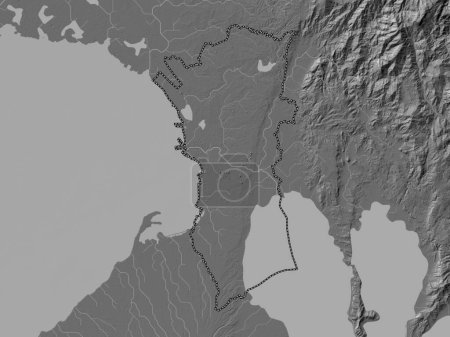 Photo for Metropolitan Manila, province of Philippines. Bilevel elevation map with lakes and rivers - Royalty Free Image