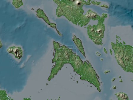 Téléchargez les photos : Masbate, province of Philippines. Elevation map colored in wiki style with lakes and rivers - en image libre de droit