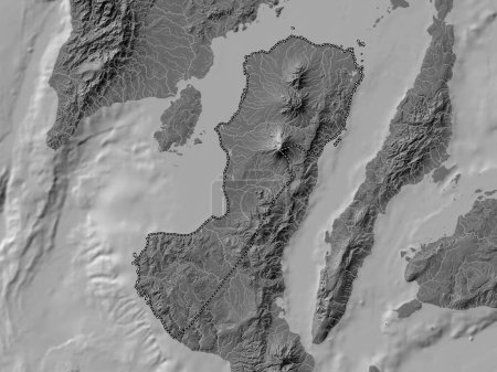Téléchargez les photos : Negros Occidental, province of Philippines. Bilevel elevation map with lakes and rivers - en image libre de droit