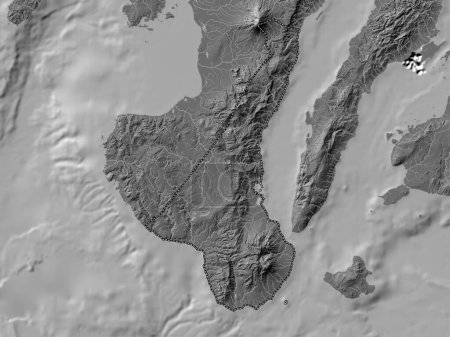Téléchargez les photos : Negros Oriental, province of Philippines. Bilevel elevation map with lakes and rivers - en image libre de droit