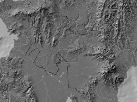 Téléchargez les photos : North Cotabato, province of Philippines. Bilevel elevation map with lakes and rivers - en image libre de droit