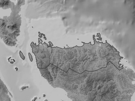 Téléchargez les photos : Northern Samar, province of Philippines. Grayscale elevation map with lakes and rivers - en image libre de droit