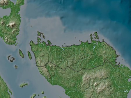 Foto de Northern Samar, province of Philippines. Elevation map colored in wiki style with lakes and rivers - Imagen libre de derechos