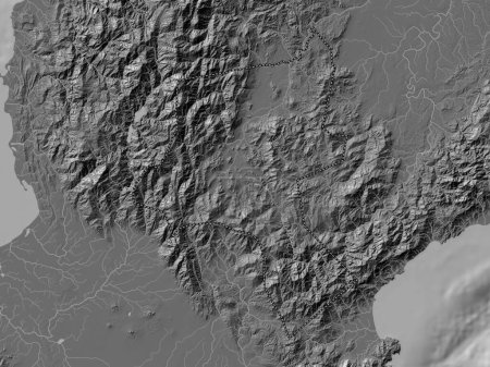 Téléchargez les photos : Nueva Vizcaya, province of Philippines. Bilevel elevation map with lakes and rivers - en image libre de droit