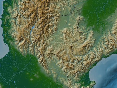 Foto de Nueva Vizcaya, province of Philippines. Colored elevation map with lakes and rivers - Imagen libre de derechos