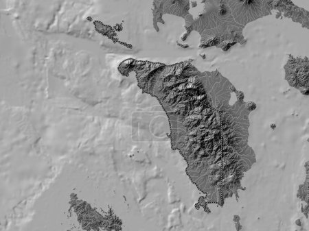 Téléchargez les photos : Occidental Mindoro, province of Philippines. Bilevel elevation map with lakes and rivers - en image libre de droit