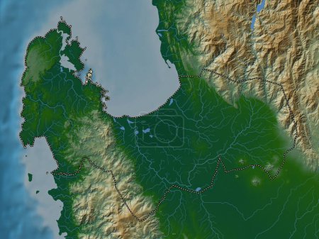 Foto de Pangasinan, province of Philippines. Colored elevation map with lakes and rivers - Imagen libre de derechos