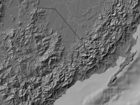 Téléchargez les photos : Quirino, province of Philippines. Bilevel elevation map with lakes and rivers - en image libre de droit