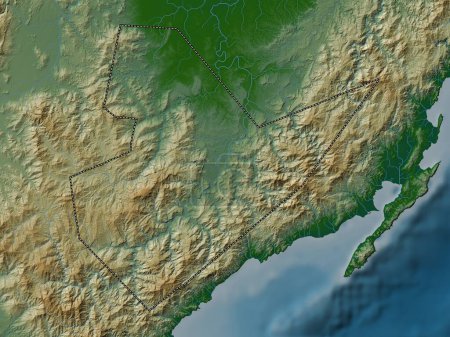Foto de Quirino, province of Philippines. Colored elevation map with lakes and rivers - Imagen libre de derechos