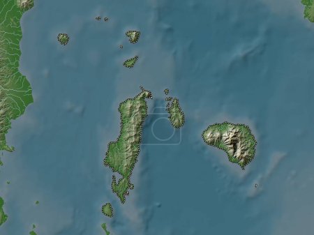 Téléchargez les photos : Romblon, province of Philippines. Elevation map colored in wiki style with lakes and rivers - en image libre de droit