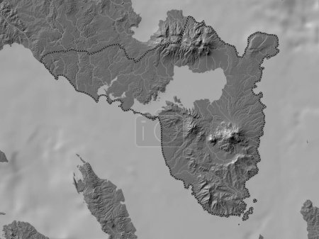 Téléchargez les photos : Sorsogon, province of Philippines. Bilevel elevation map with lakes and rivers - en image libre de droit