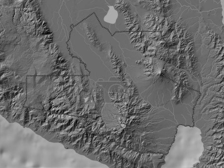 Téléchargez les photos : South Cotabato, province of Philippines. Bilevel elevation map with lakes and rivers - en image libre de droit