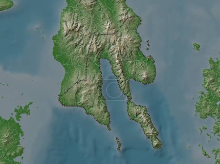 Téléchargez les photos : Southern Leyte, province of Philippines. Elevation map colored in wiki style with lakes and rivers - en image libre de droit