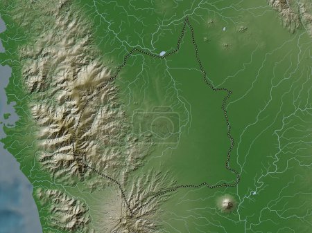 Foto de Tarlac, province of Philippines. Elevation map colored in wiki style with lakes and rivers - Imagen libre de derechos