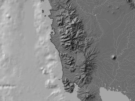 Téléchargez les photos : Zambales, province of Philippines. Bilevel elevation map with lakes and rivers - en image libre de droit