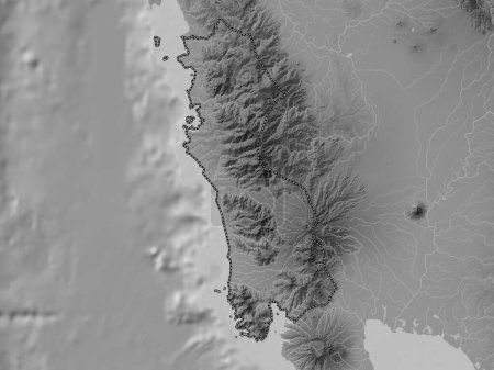 Téléchargez les photos : Zambales, province of Philippines. Grayscale elevation map with lakes and rivers - en image libre de droit