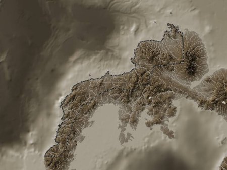 Photo for Zamboanga del Norte, province of Philippines. Elevation map colored in sepia tones with lakes and rivers - Royalty Free Image