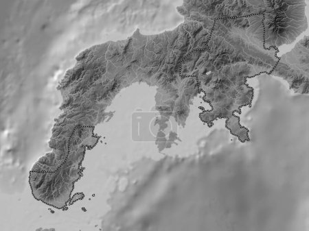 Photo for Zamboanga del Sur, province of Philippines. Grayscale elevation map with lakes and rivers - Royalty Free Image