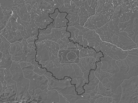 Foto de Wielkopolskie, voivodeship|province of Poland. Bilevel elevation map with lakes and rivers - Imagen libre de derechos