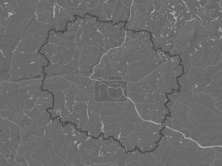 Téléchargez les photos : Kujawsko-Pomorskie, voivodeship|province of Poland. Bilevel elevation map with lakes and rivers - en image libre de droit