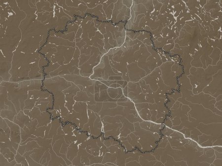 Téléchargez les photos : Kujawsko-Pomorskie, voivodeship|province of Poland. Elevation map colored in sepia tones with lakes and rivers - en image libre de droit
